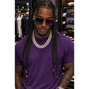 Sunglasses Men Punk Premium Cool‎ Square Double Bridge Black & Gold Shades